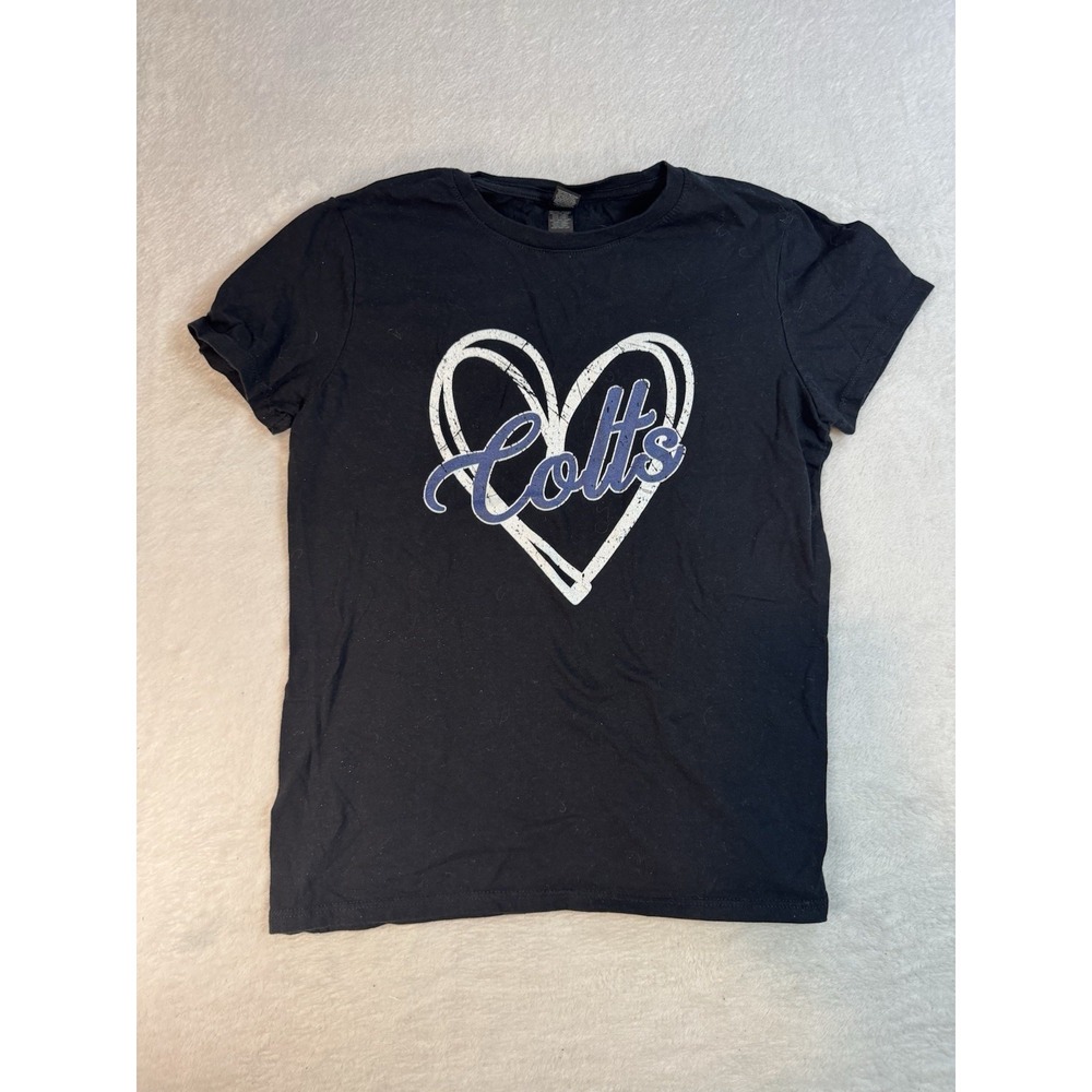 Indianapolis Colts Women's T-shirt NFL Apparel Black Heart Gildan Softstyle S